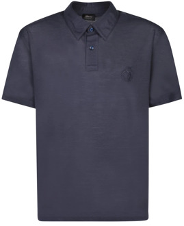 Geborduurd Logo Polo Shirt Brioni , Blue , Heren - M