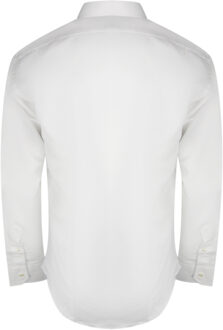 geborduurd merklogo wit overhemd met lange mouwen - S