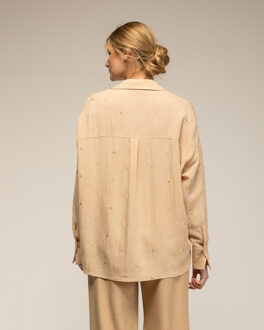 Geborduurd sterrenshirt Camel