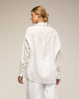 Geborduurd sterrenshirt Wit