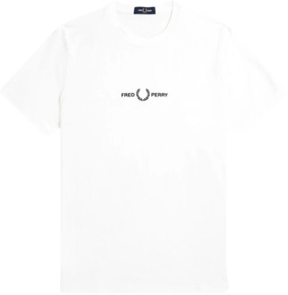 Geborduurd T-shirt voor mannen Fred Perry , Black , Heren - Xl,L,S