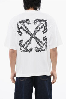Geborduurd TATTOO ARROW SKATE Crewneck T-shirt in het wit