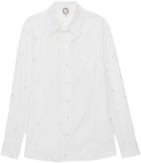 Geborduurd wit overhemd, tijdloze stijl Ines De La Fressange Paris , White , Dames - 2XS