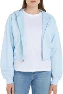 Geborduurde Badge Rits Sweatshirt Calvin Klein Jeans , Blue , Dames - L,M,S