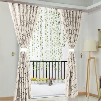 Geborduurde Bloemen Wit Tulle Venster Scherm Gordijn Voor Woonkamer Slaapkamer Luxe Sheer Voile Gordijn Blind Gordijnen Deur Decor Beige-1stk