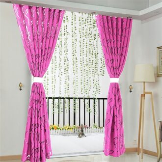Geborduurde Bloemen Wit Tulle Venster Scherm Gordijn Voor Woonkamer Slaapkamer Luxe Sheer Voile Gordijn Blind Gordijnen Deur Decor heet roze-1stk