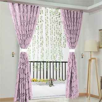 Geborduurde Bloemen Wit Tulle Venster Scherm Gordijn Voor Woonkamer Slaapkamer Luxe Sheer Voile Gordijn Blind Gordijnen Deur Decor roze -1stk