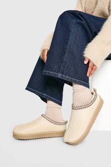 Geborduurde Gezellige Mules, Beige - 40