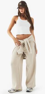 Geborduurde Jogger Met Rechte Pijp, Stone - L