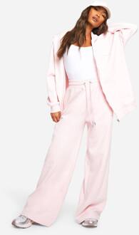 Geborduurde Jogger Met Wijde Pijpen, Light Pink