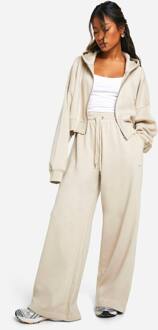 Geborduurde Jogger Met Wijde Pijpen, Stone