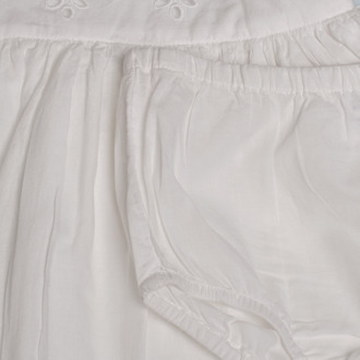 Geborduurde jurk met oogjes en bijpassend slipje 775387 voor babymeisjes Wit