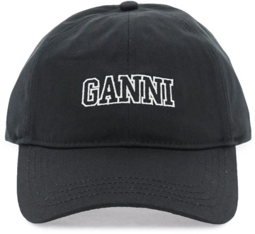 Geborduurde Logo Pet Ganni , Black , Dames - ONE Size