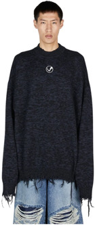 Geborduurde Logo Sweater Vetements , Black , Heren - M,S