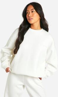 Geborduurde Oversized Sweatshirt, Ecru - XL