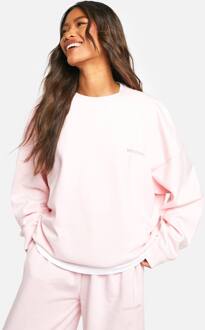 Geborduurde Oversized Sweatshirt, Light Pink