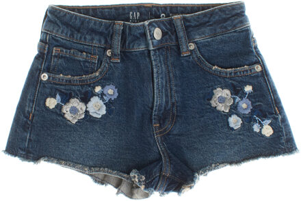Geborduurde short met hoge taille 601037 meisjes Blauw