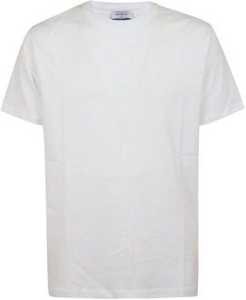 Geborduurde Slim Fit Wit T-shirt Off White , White , Heren - 2Xl,Xl,L,M,S,Xs
