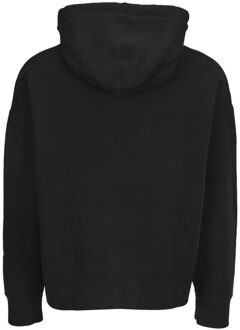 geborduurde sterrenlogo zwarte hoodie - maat L