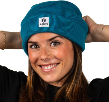 Geborduurde uniseks muts SPRBG-003 met logo Blauw