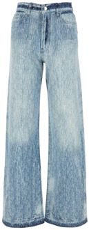 Geborduurde Wide-Leg Denim Jeans Amiri , Blue , Dames - W27,W26