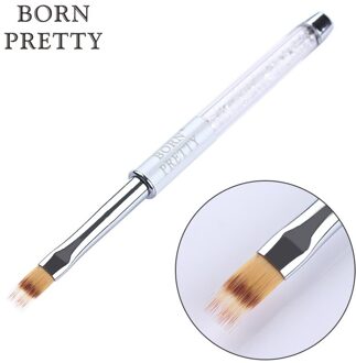 GEBOREN MOOIE UV Gel Borstel Gradiënt Schilderen Pen Tekening Borstel Wit Strass Handvat Manicure Nail Art Brush Pen Tool