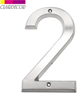 Geborsteld Nikkel 152Mm Zeer Groot Huis Nummer Deur Adres Nummer Zinklegering Schroef Gemonteerd Outdoor Adres Teken #2