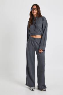 Geborstelde Rib Boxy Cardigan & Broek Co Ord, Charcoal - 40