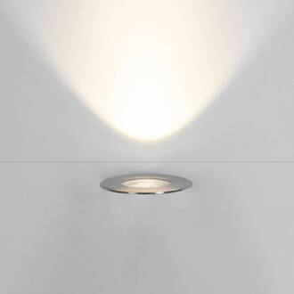 Geboute inbouwlamp, Ø 11 cm, 15 W roestvrij staal