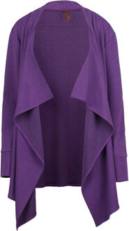 Gebreid lang vest met open voorzijde - maat EU 46 / UK 18 Paars