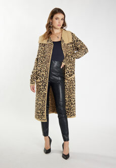 Gebreid vest Dames zwart/beige - maat S Zwart en Gebroken Wit