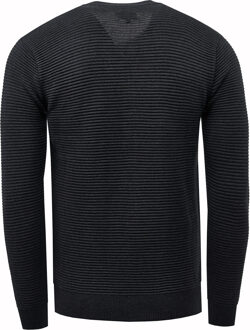 Gebreid vest met ritssluiting in geribbeld ontwerp - maat Donkergrijs