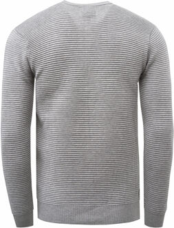 Gebreid vest met ritssluiting in geribbeld ontwerp - maat XL Grijs