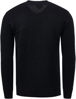 Gebreid vest met ritssluiting in geribbeld ontwerp Zwart