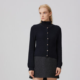 Gebreid vest met textuur Zwart - L