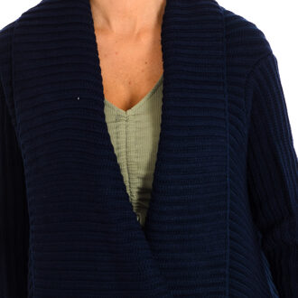 Gebreid vest met veiligheidsspeldsluiting 8515 dames Blauw