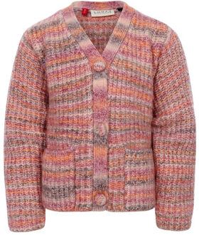 Gebreid vest muticolor voor meisjes in de kleur Blauw - 98