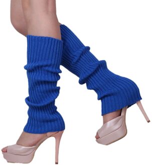 Gebreide Beenwarmers 1 Paar Mode Dames En Meisjes Mode Beenwarmers Winter Warm Fit Voor Sport Been Warmer Длинные носки Blauw