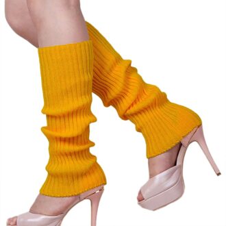 Gebreide Beenwarmers 1 Paar Mode Dames En Meisjes Mode Beenwarmers Winter Warm Fit Voor Sport Been Warmer Длинные носки geel
