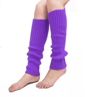Gebreide Beenwarmers 1 Paar Mode Dames En Meisjes Mode Beenwarmers Winter Warm Fit Voor Sport Been Warmer Длинные носки Paars