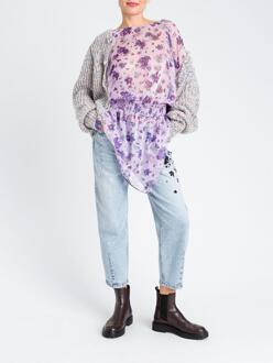 Gebreide Cardigan Met Sierknopen Lichtgrijs