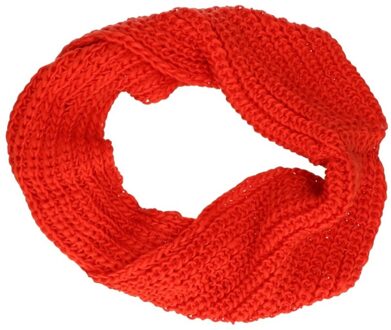 Gebreide col sjaal oranje/rood voor volwassenen