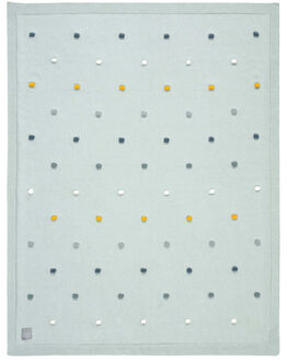 gebreide deken GOTS Dots light mint 80 x 110 cm