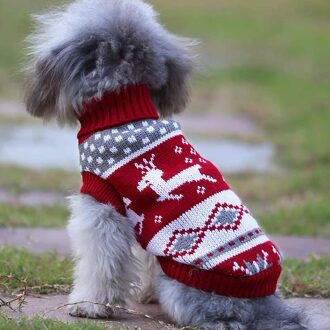 Gebreide Hond Trui Kerst Elk Gebreide Puppy Jumper Jas, zachte Warme Pet Winter Kleding Outfits Voor Honden Katten Huisdieren
