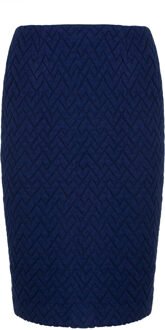 Gebreide jacquard kokerrok Navy