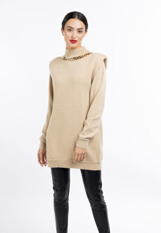 gebreide jurk tuxe Beige