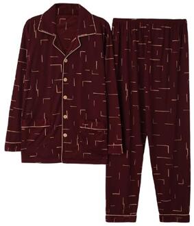 Gebreide Katoenen Lange Mouwen Mannen Pyjama Sets Mannelijke Gestreepte Pyjama Voor Mannen Nachtkleding Pak Homewear Plus Size Nachtkleding XXXL