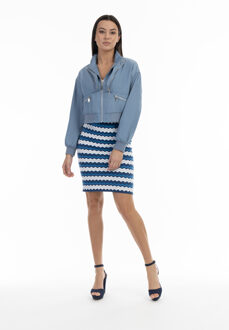 Gebreide midi-rok Dames Blauw Veelkleurig Blauw Multi - S