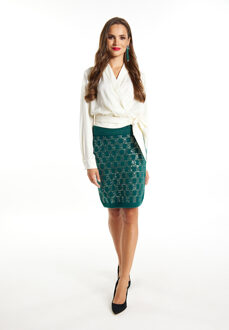 Gebreide minirok Dames Smaragdgroen Donkergroen