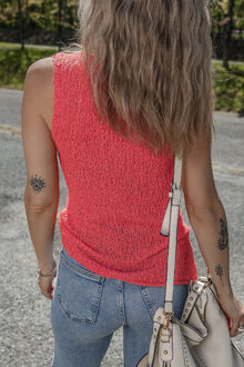 Gebreide Mouwloze Top Relaxed Fit - maat M Lichtroze